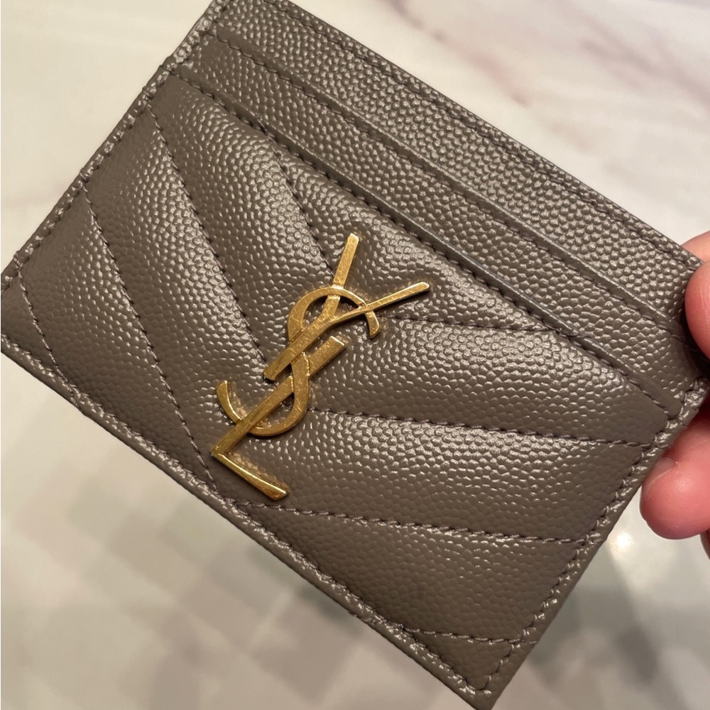 Saint Laurent Monogram Matelassé Leather Card Case